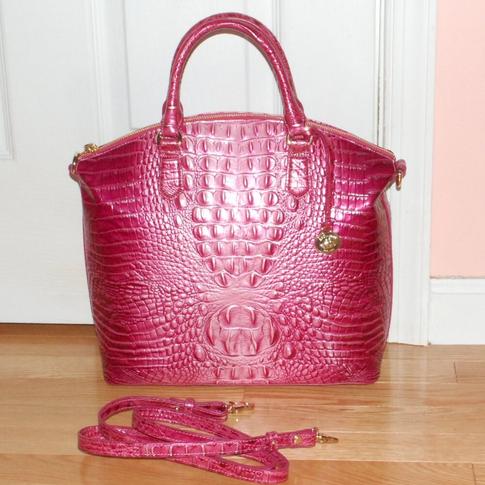 NWT Brahmin Large Duxbury Satchel Magenta Ombre Melbourne